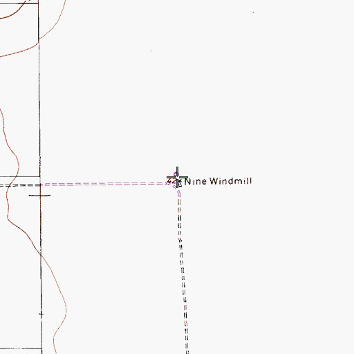 Topographic Map of Nine Windmill, TX