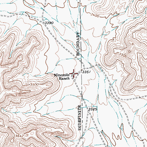 Topographic Map of Ninemile Ranch, TX