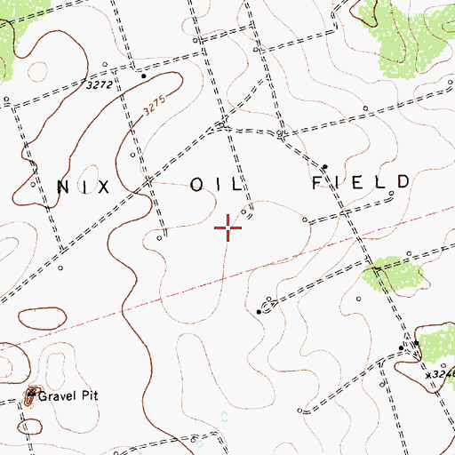 Topographic Map of Nix Oil Field, TX