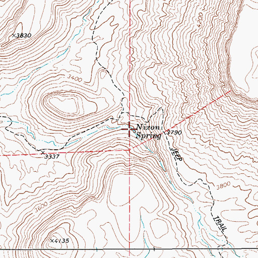 Topographic Map of Nixon Spring, TX