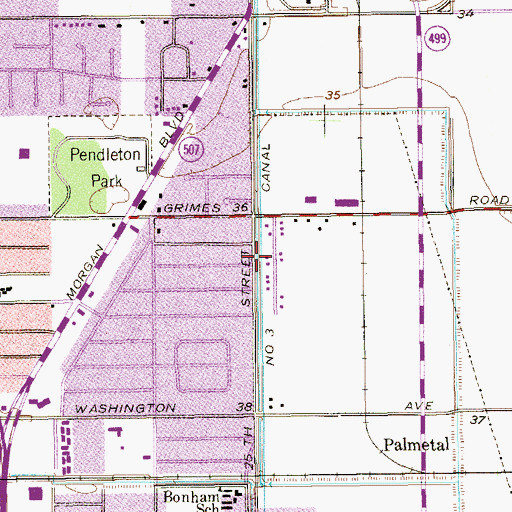 Topographic Map of Number Three Canal, TX
