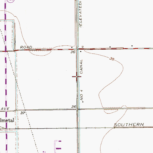Topographic Map of Number Four Canal, TX