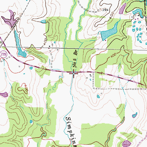 Topographic Map of Number Five Branch, TX