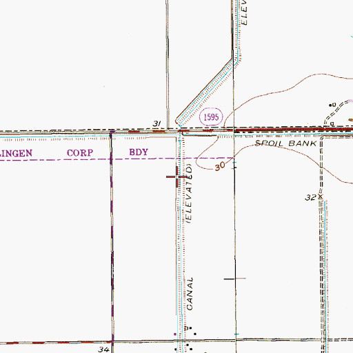 Topographic Map of Number Six Canal, TX