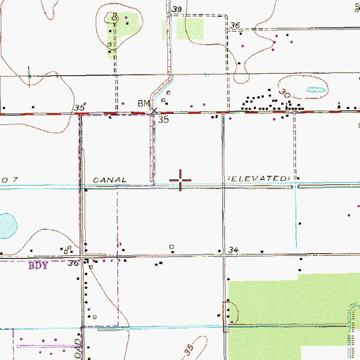 Topographic Map of Number Seven Canal, TX