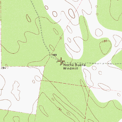 Topographic Map of Noche Buena Windmill, TX