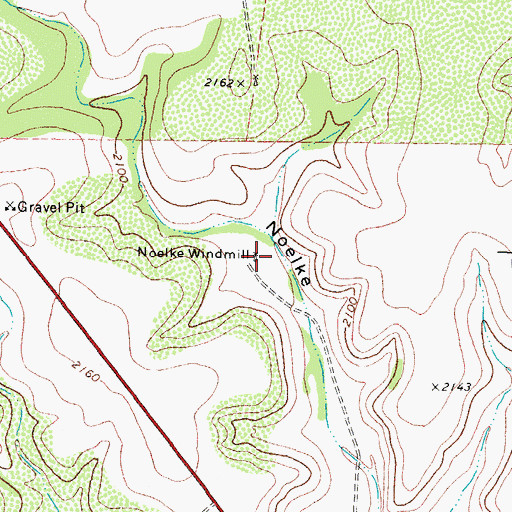 Topographic Map of Noelke Windmill, TX