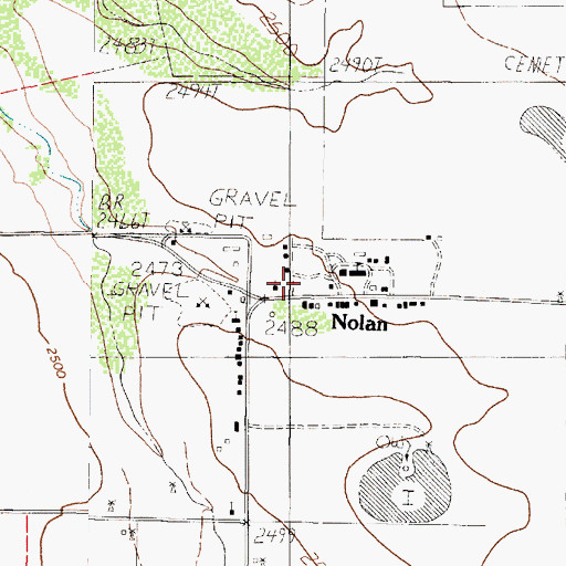 Topographic Map of Nolan, TX