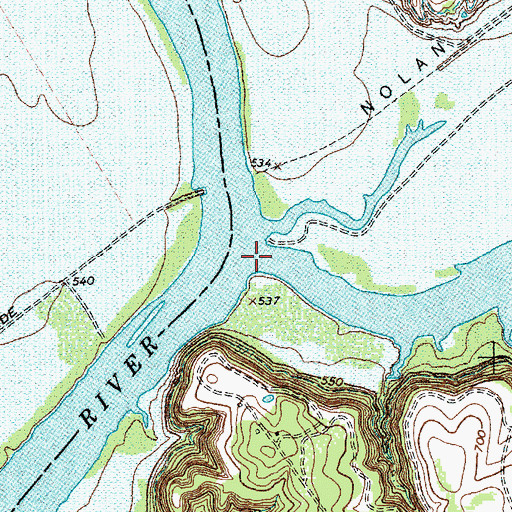 Topographic Map of Nolan River, TX