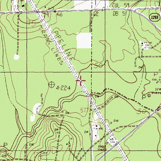 Topographic Map of Nona Mills Oil Field, TX
