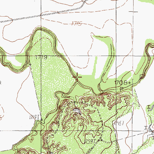 Topographic Map of Noodle Creek, TX