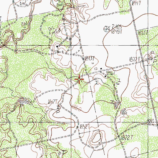 Topographic Map of Noodle Oil Field, TX