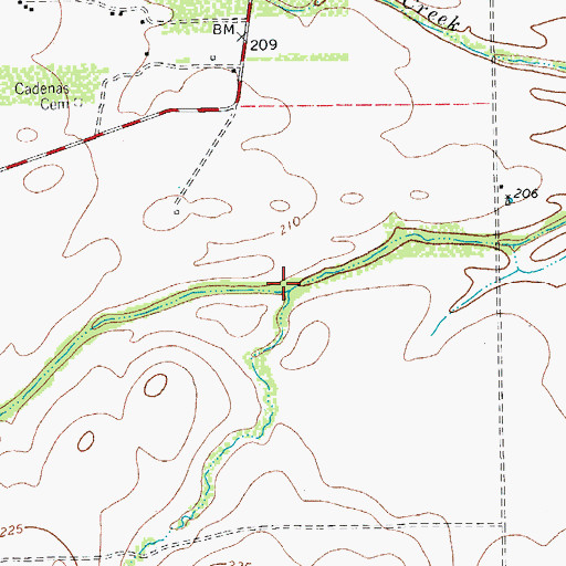Topographic Map of Nopaleras Creek, TX