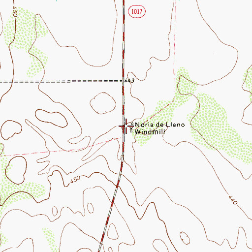 Topographic Map of Noria de Llano Windmill, TX