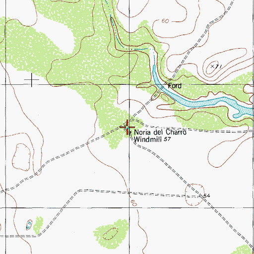 Topographic Map of Noria del Charro Windmill, TX