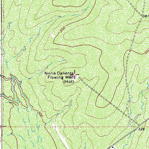 Topographic Map of Noria Caliente Flowing Well, TX
