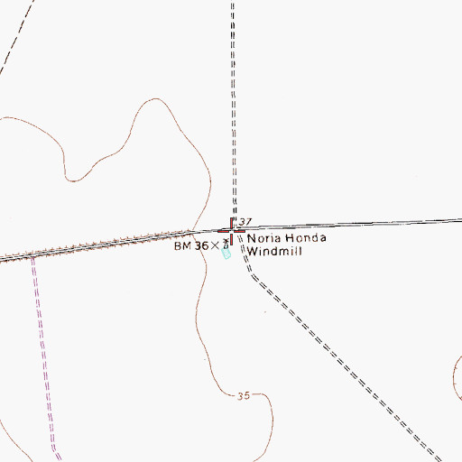 Topographic Map of Noria Honda Windmill, TX
