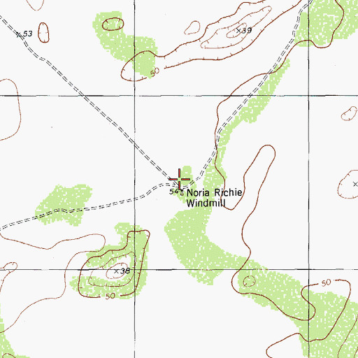 Topographic Map of Noria Richie Windmill, TX