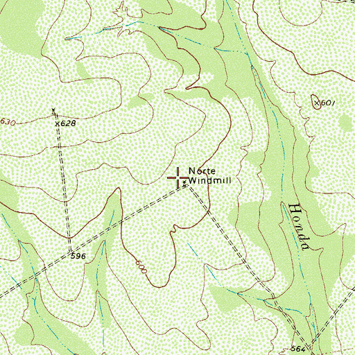 Topographic Map of Norte Windmill, TX