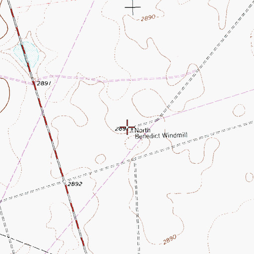 Topographic Map of North Benedict Windmill, TX