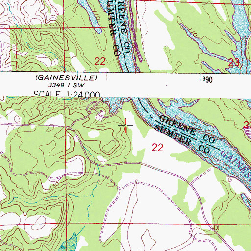 Topographic Map of Sumter Recreation Area, AL