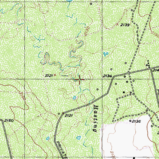Topographic Map of North Branch Hasting Creek, TX
