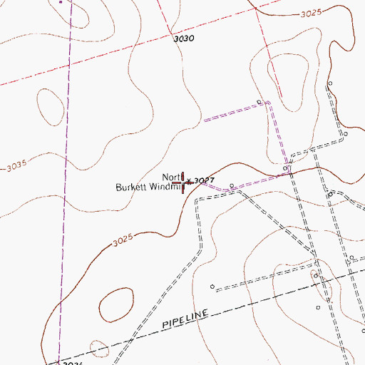 Topographic Map of North Burkett Windmill, TX