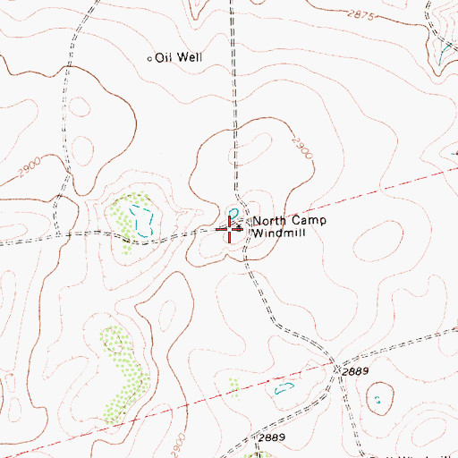 Topographic Map of North Camp Windmill, TX
