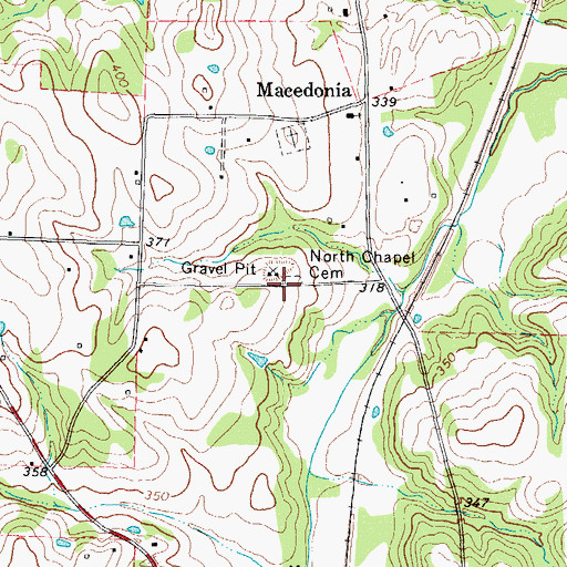 Topographic Map of North Chapel Cemetery, TX