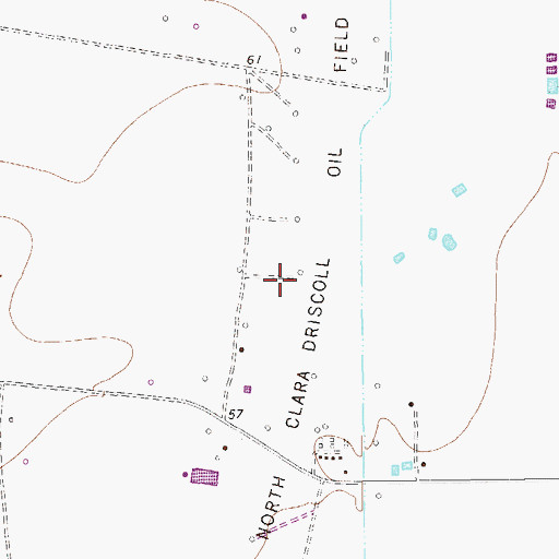 Topographic Map of North Clara Driscoll Oil Field, TX