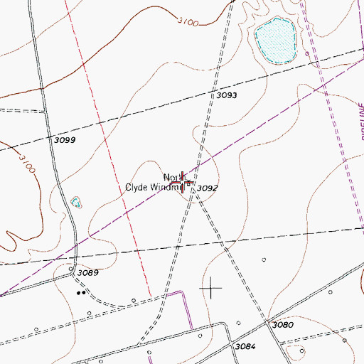Topographic Map of North Clyde Windmill, TX