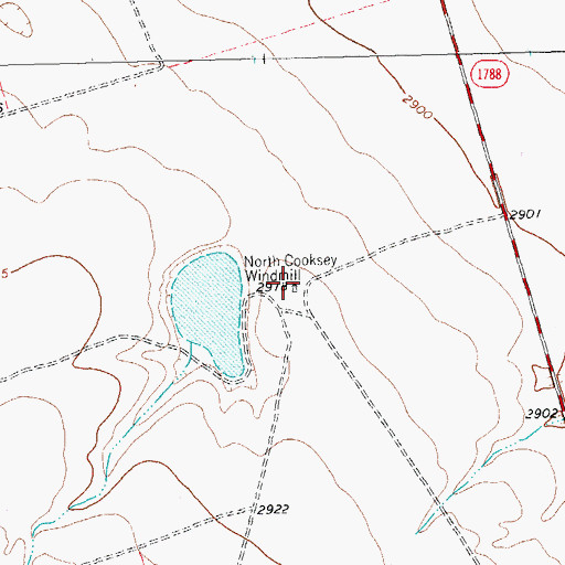 Topographic Map of North Cooksey Windmill, TX