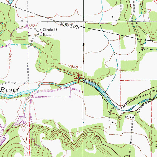 Topographic Map of North Creek, TX