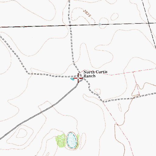 Topographic Map of North Curtis Ranch, TX