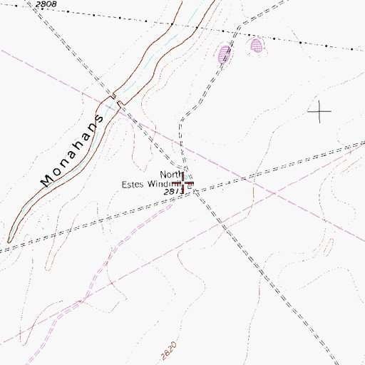 Topographic Map of North Estes Windmill, TX