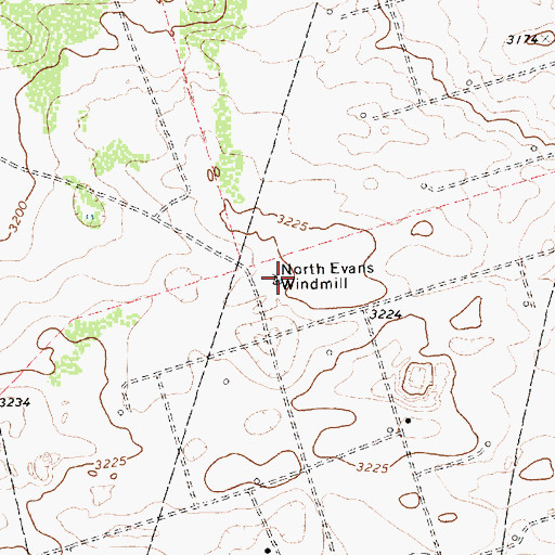 Topographic Map of North Evans Windmill, TX