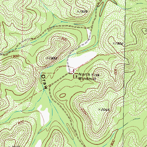Topographic Map of North Five Windmill, TX