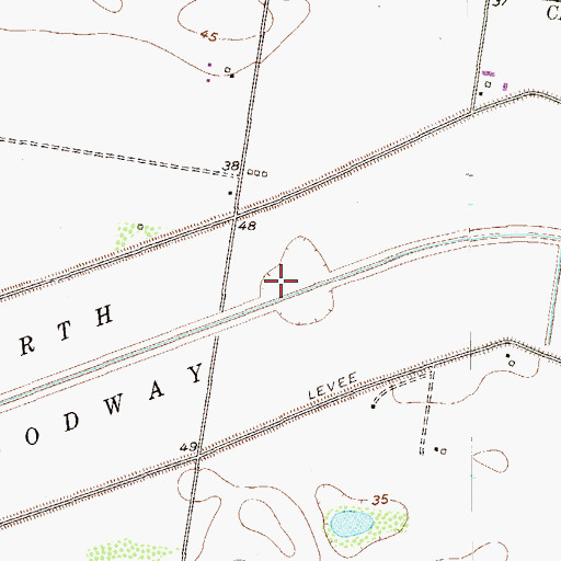 Topographic Map of North Floodway, TX