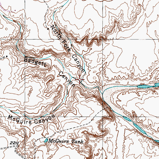 Topographic Map of North Fork Canyon, TX