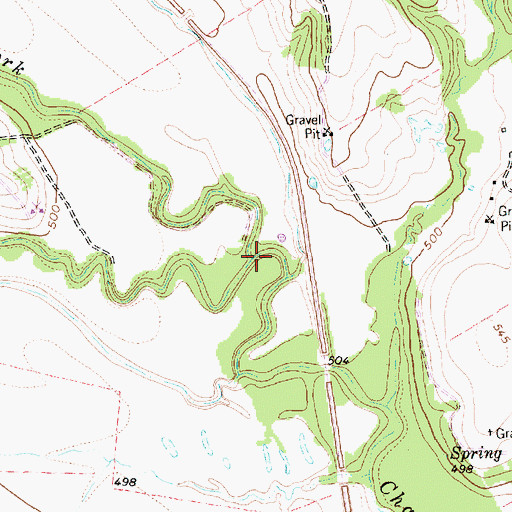 Topographic Map of North Fork Chambers Creek, TX
