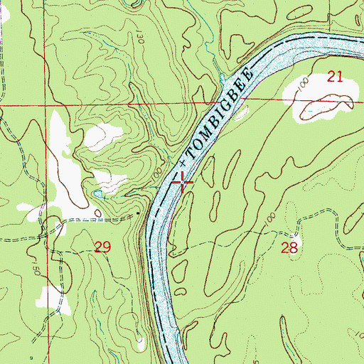 Topographic Map of Swilleys Landing (historical), AL
