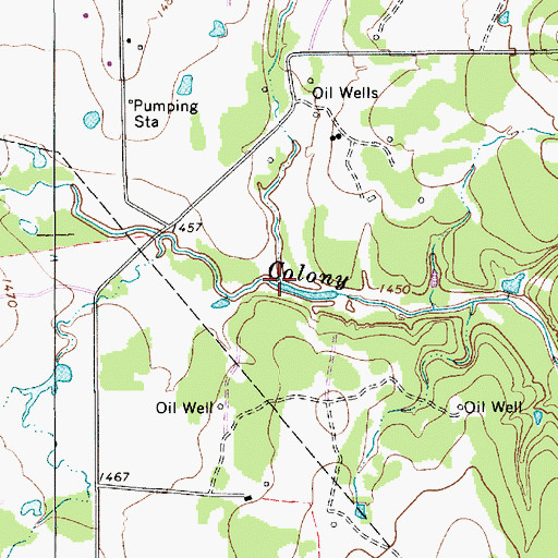 Topographic Map of North Fork Colony Creek, TX