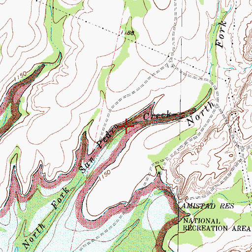 Topographic Map of North Fork San Pedro Creek, TX