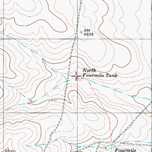 Topographic Map of North Fourmile Tank, TX