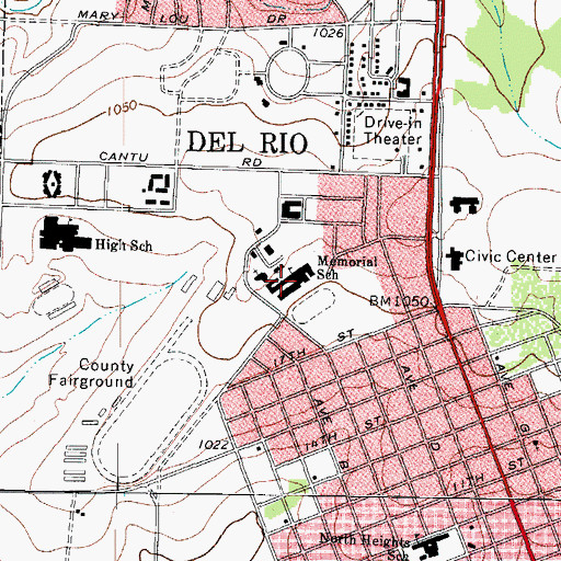 Topographic Map of North Heights Elementary School, TX