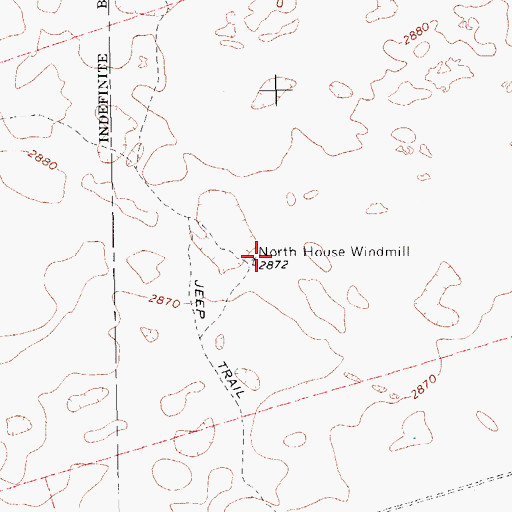 Topographic Map of North House Windmill, TX