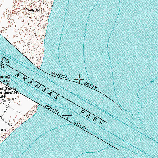 Topographic Map of North Jetty, TX