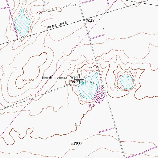 Topographic Map of North Johnson Well, TX