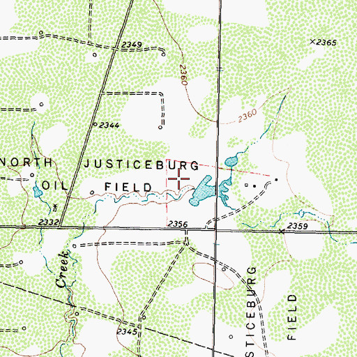 Topographic Map of North Justiceburg Oil Field, TX