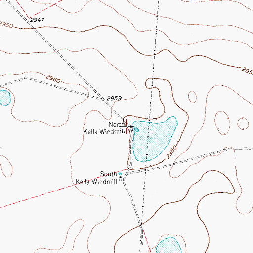 Topographic Map of North Kelly Windmill, TX